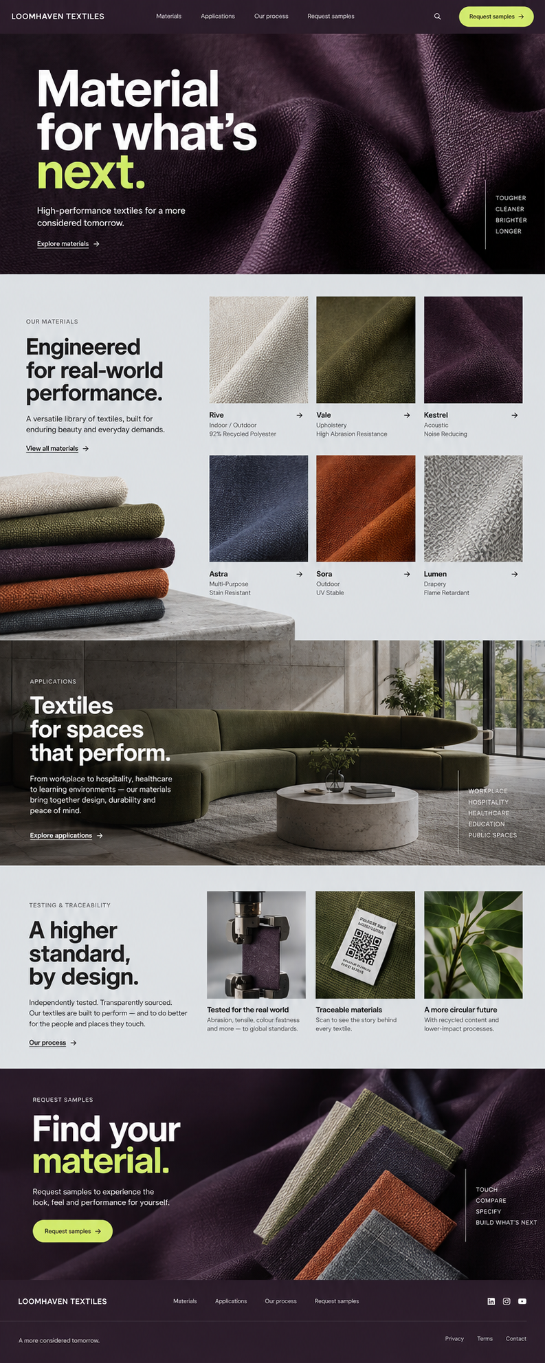 Loomhaven Textiles 完整网页预览
